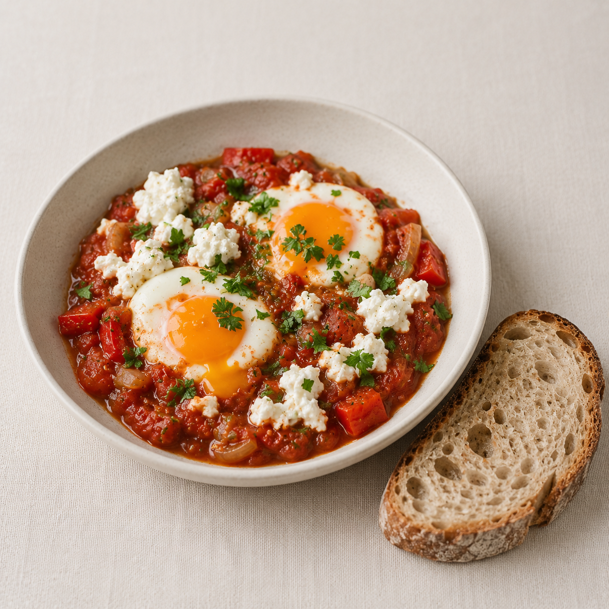 Shakshuka s cottage sýrem